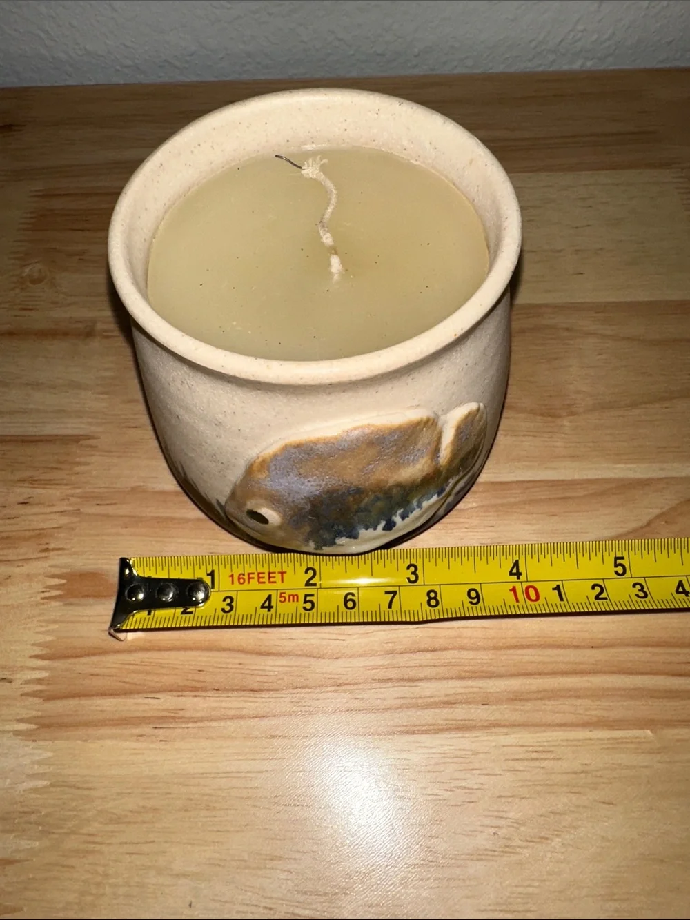 Handmade Signed Studio Pottery Fish Candle Holder Vessel